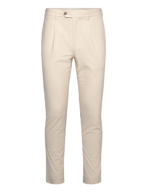 Slim Tapered Seersucker Suit Pants GANT Cream