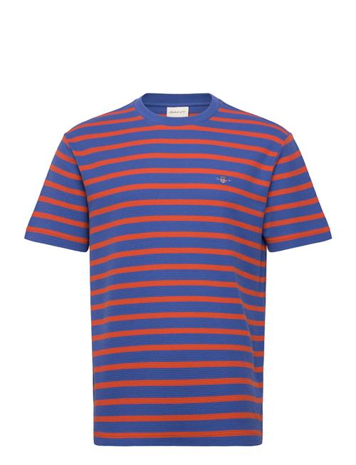 Waffle Stripe Ss T-Shirt GANT Navy