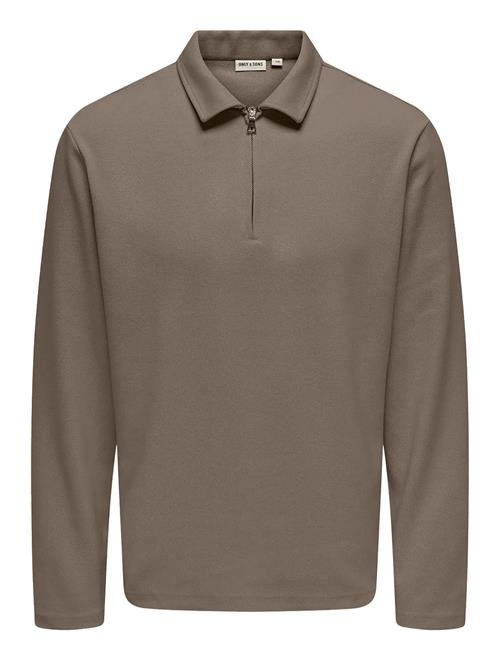Onsnewkodyl Reg Half Zip Polo Sweat Vd ONLY & SONS Beige