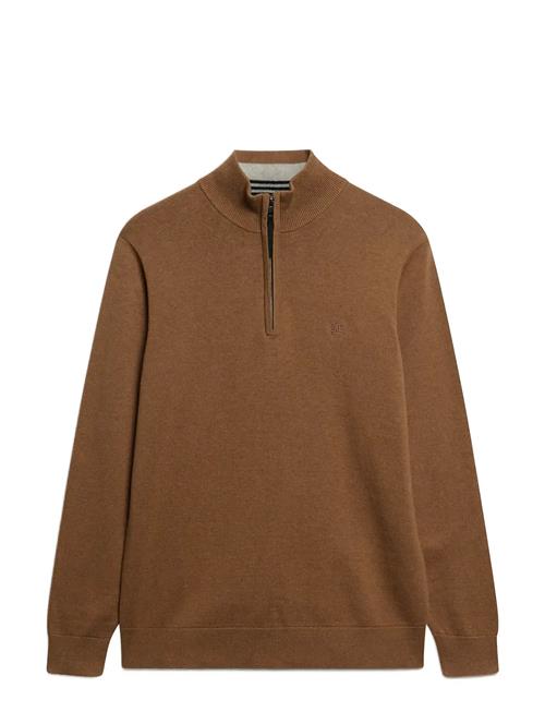 Essentials Cotton Half Zip Superdry Brown