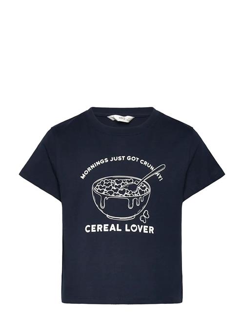 Short-Sleeved Printed T-Shirt Mango Black