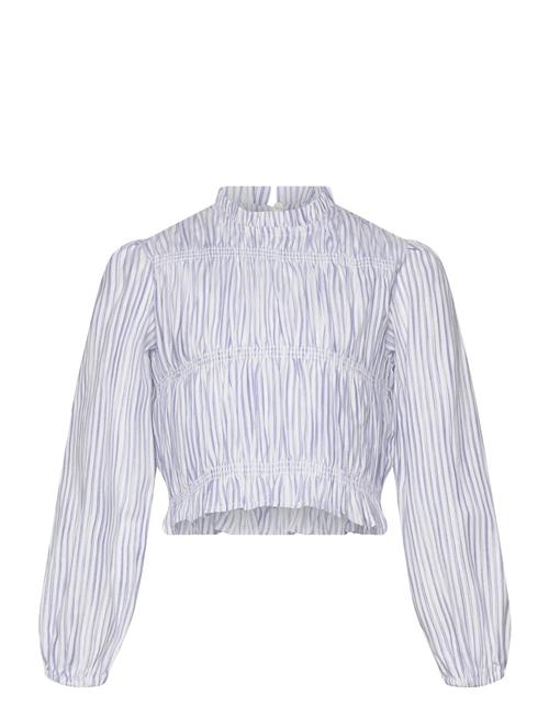 Striped Cotton Blouse Mango Blue