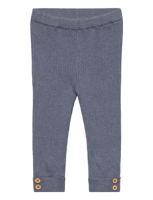 Stripes Knitted Leggings Mango Blue