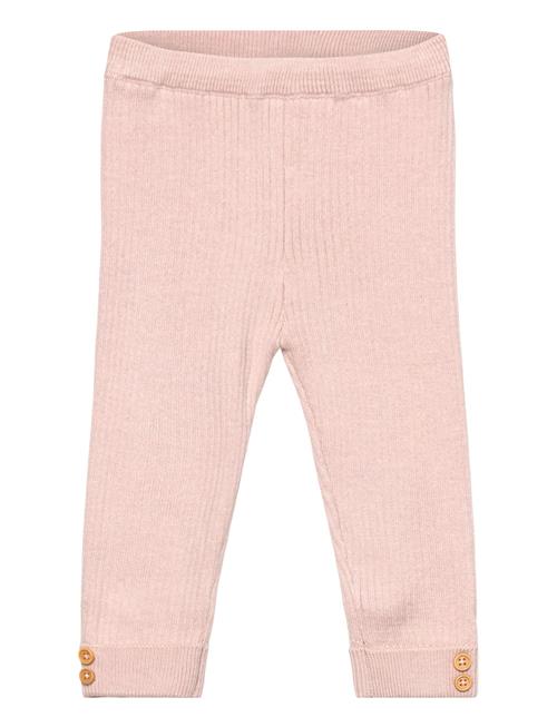 Ribbed Knitted Leggings Mango Pink