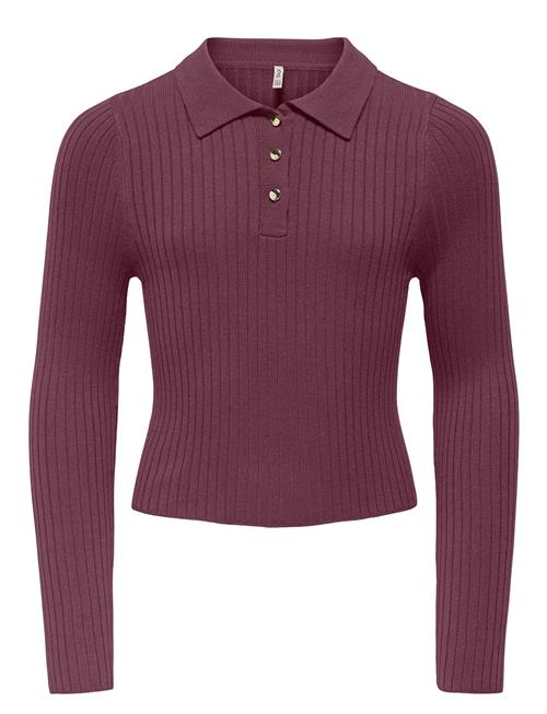 Kogmila Ls Rib Button Polo Neck Cp Knt Kids Only Purple