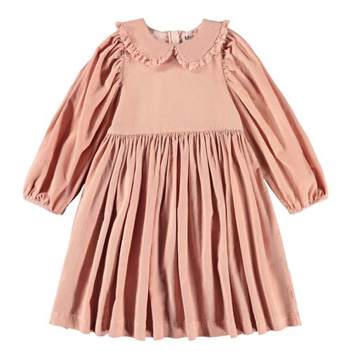 Molo Christine Kjole Med Lange Ærmer I Fløjl Rose Cloud  Rose Cloud 110/116 cm  Lyserød  110/116 cm  kvinde
