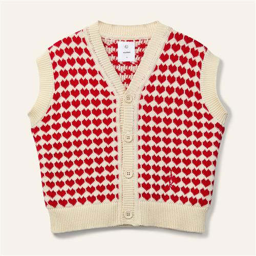 Wynken The Lovers Vest Red Mini Heart  Red Mini Heart 6Y  Rød  6 år  kvinde