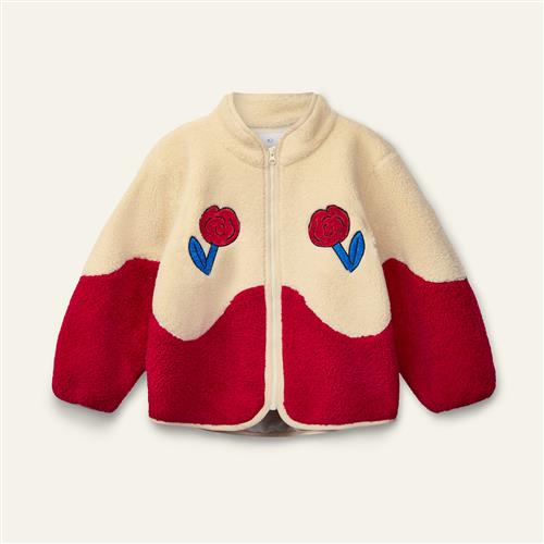 Wynken Dancing Dahlia Teddy Pelsjakke Ecru Red  Ecru Red 6Y  Creme  6 år  kvinde