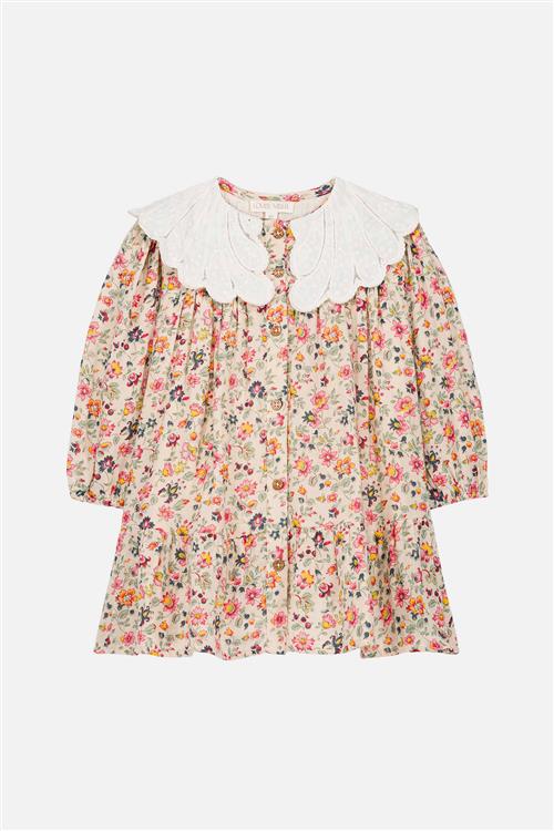 Louise Misha Heidi Vævet Kjole Cream Wild Flowers  Cream Wild Flowers-8 Y  Creme  8 år  kvinde