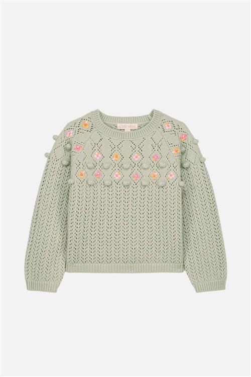 Louise Misha Vakita Strikket Trøje Almond  Almond-5 Y  Grøn  5 år  kvinde