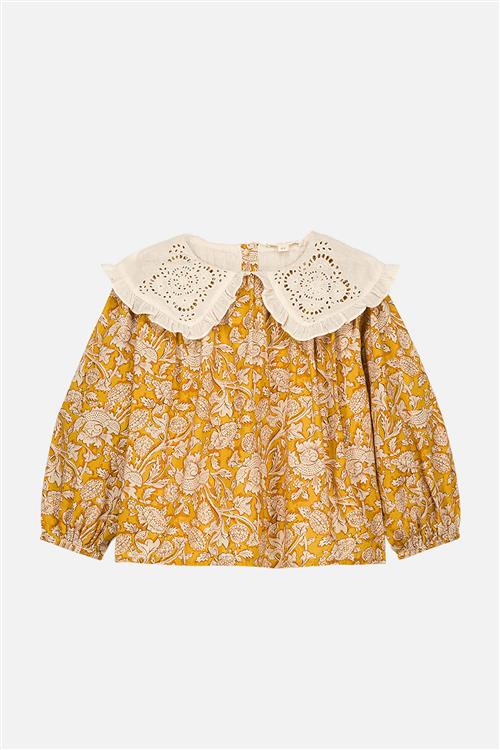 Louise Misha Clea Vævet Bluse Honey Mountain Avens  Honey Mountain Avens-5 Y  Gul  5 år  kvinde
