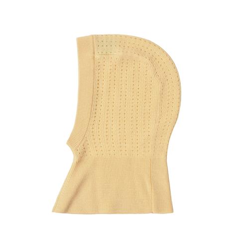 FUB Baby Pointelle Balaclava Wheat  Wheat-62/68 cm Wool Beige  62/68 cm  Unisex