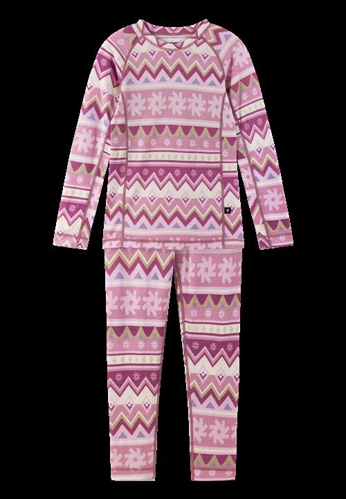 Reima Taitoa Base Layer-sæt I Uld Grey Pink  Grey Pink-100 cm  Lyserød  100 cm  Unisex