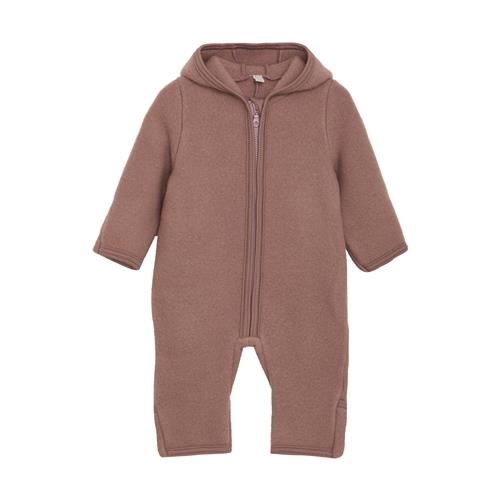Huttelihut Heldragt I Uldfleece Med Ører Burlwood  Burlwood 68 cm  Lyserød  68 cm  Unisex