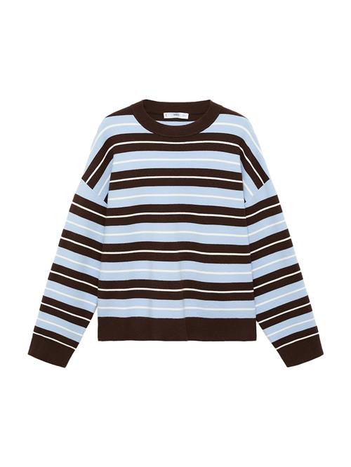MANGO Pullover 'LOTUINA'  lyseblå / mørkebrun / hvid