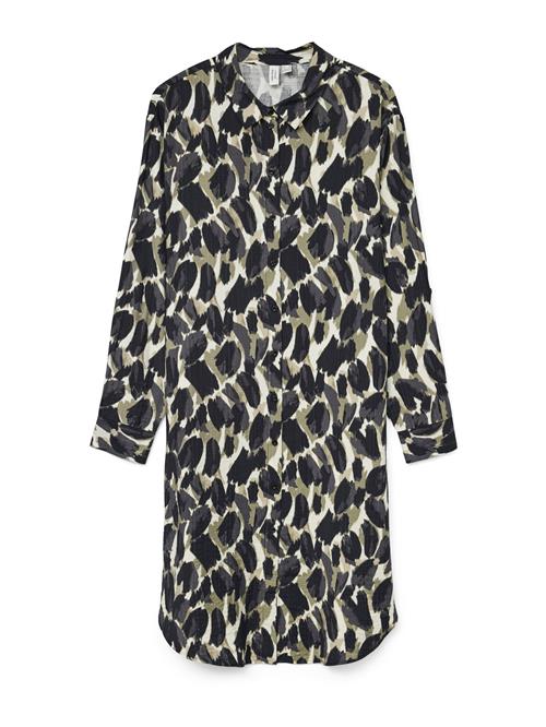 VERO MODA Blusekjole 'VMFANINI'  mørkegrå / khaki / sort / hvid