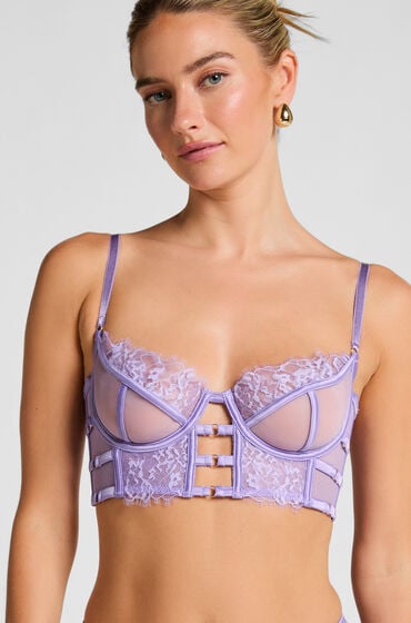 Hunkemöller Ikke-formstøbt longline bøjle-bh Nienke Lilla