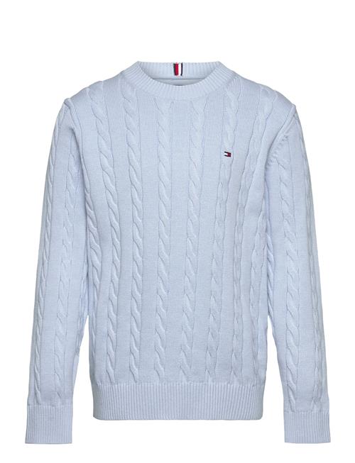 Crew Neck Cotton Cable Sweater Tommy Hilfiger Blue