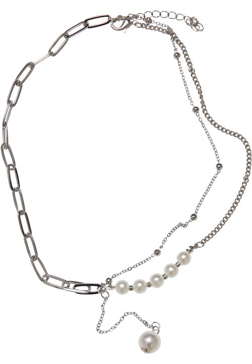 Urban Classics Kæde 'Jupiter Pearl'  sølv / perlehvid
