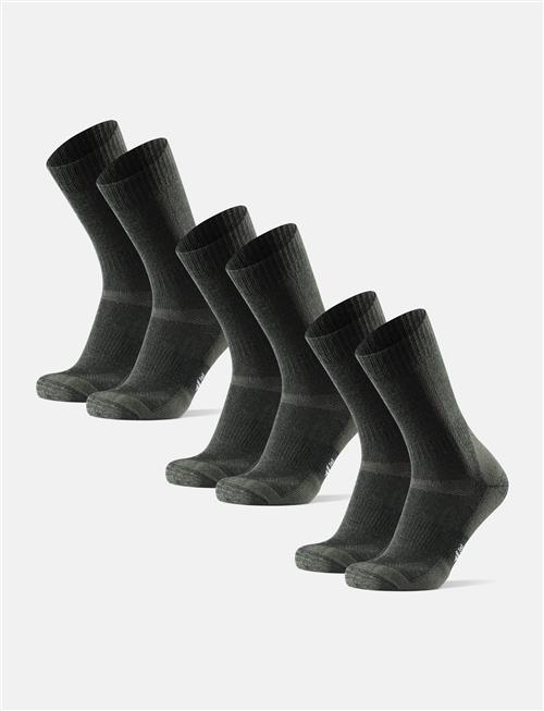 Classic Merino Wool Hiking Socks 3 Pack Danish Endurance Khaki