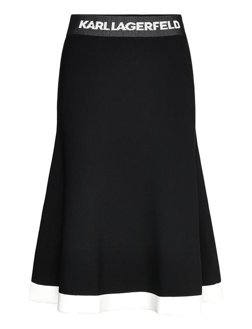 Se Flared Knit Skirt Karl Lagerfeld Black ved Booztlet