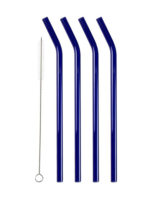 Sugerør Med Knæk 4 Stk. Lyngby Glas Blue