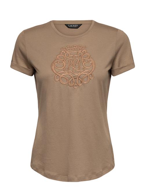Embroidered-Logo Cotton Jersey Tee Lauren Ralph Lauren Brown