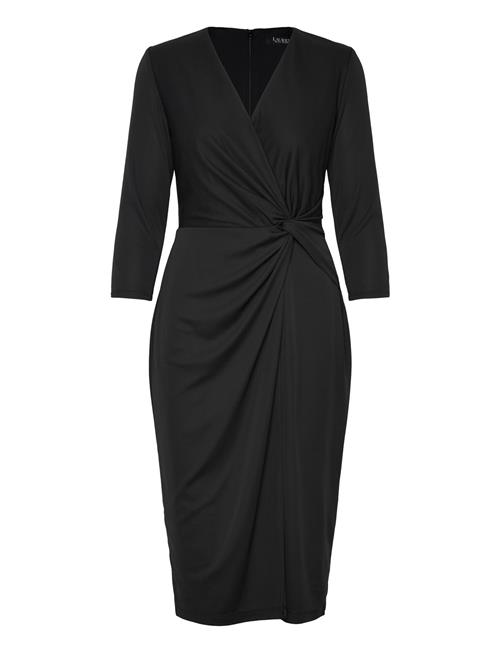 Twist-Front Jersey Surplice Dress Lauren Ralph Lauren Black
