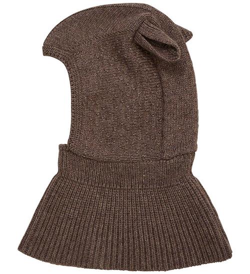 Huttelihut Elefanthue - Uld - 1-lags - Brown Melange m. Ører