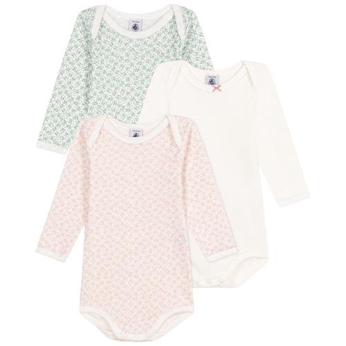 Petit Bateau 3-pak Baby-bodyer Marshmallow Rose 24 months  Hvid  24 måneder  Unisex