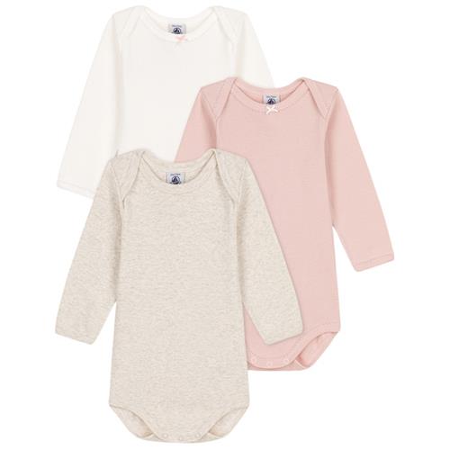 Petit Bateau 3-pak Baby-bodyer Saline Marshmallow 18 months  Lyserød  18 måneder  kvinde