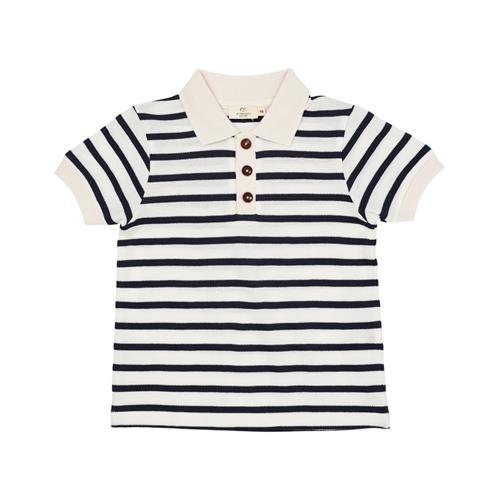 Copenhagen Colors Stribet Poloshirt Navy Stripe 104cm  Blå  104 cm  mand