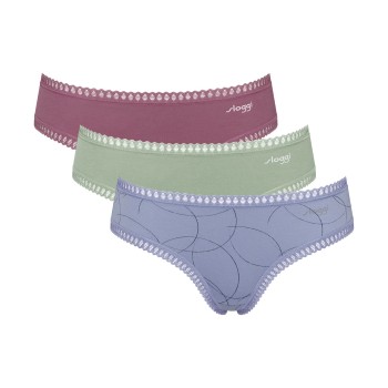 Sloggi Trusser 3P GO Crush Hipster Briefs Blå/Rosa bomuld Large Dame