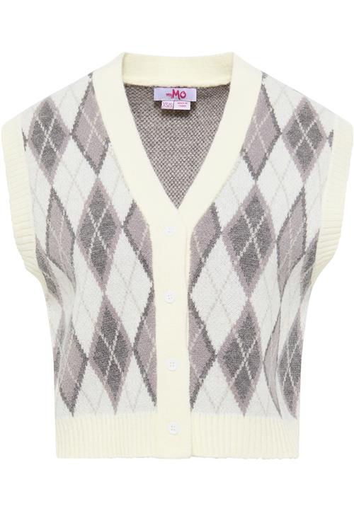MYMO Strikvest  mørkegrå / grå-meleret / offwhite