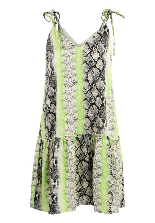 IZIA Sommerkjole  beige / grå / neongrøn