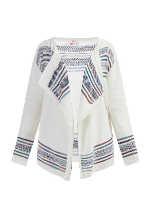 IZIA Cardigan  cyanblå / lime / mørkerød / uldhvid