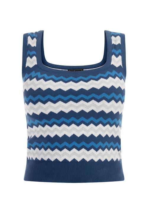 faina Sticktop  navy / turkis / opal / hvid