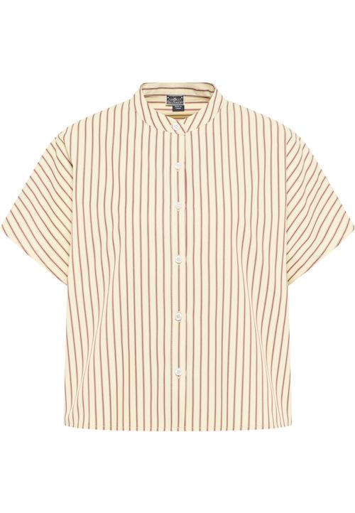 DreiMaster Maritim Bluse  lysegul / pastelrød / hvid