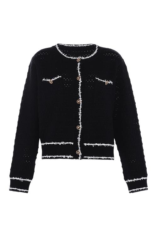 faina Cardigan  sort / uldhvid