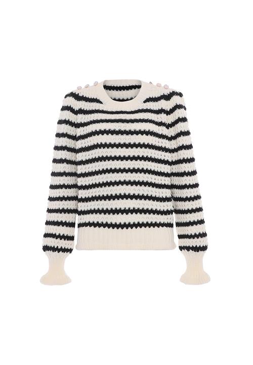 faina Pullover  sort / uldhvid