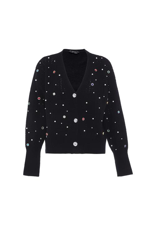 faina Cardigan  blå / smaragd / sort / perlehvid