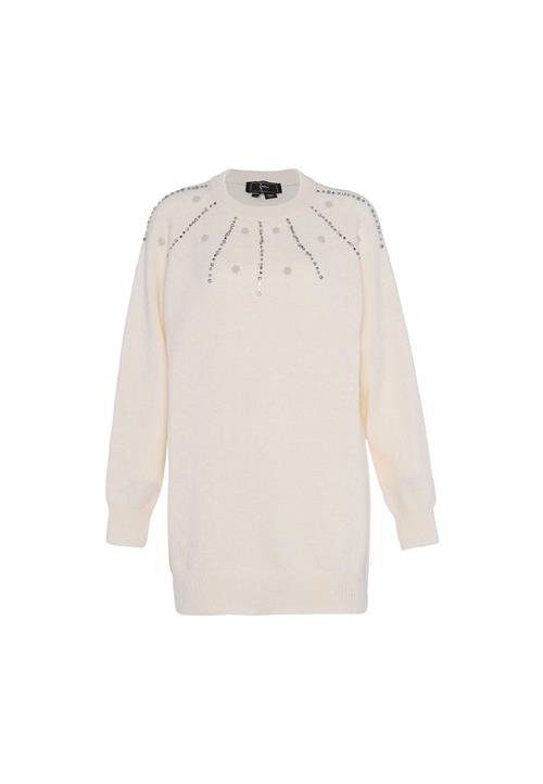 faina Pullover  sølv / perlehvid / uldhvid