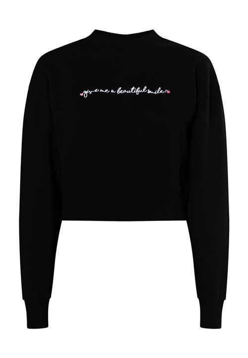 MYMO Sweatshirt 'Keepsudry'  pink / sort / hvid