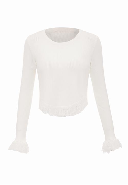 swirly Pullover  hvid