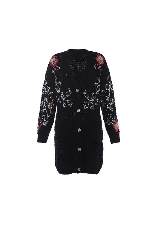 faina Cardigan  rosa guld / pink / sort / sølv