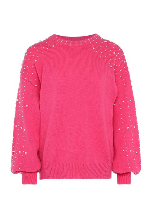 faina Pullover  hindbær / perlehvid