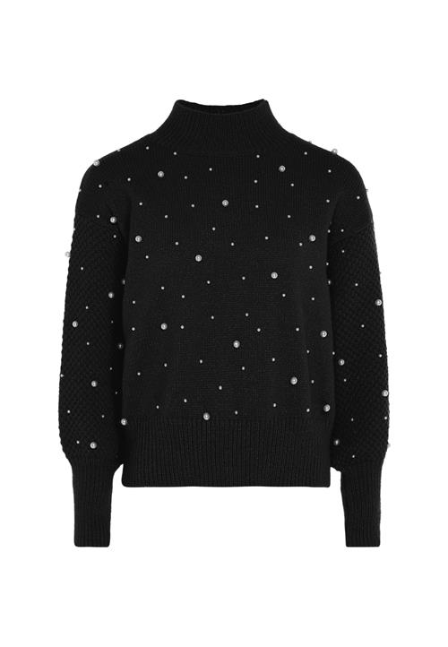 faina Pullover  sort / perlehvid