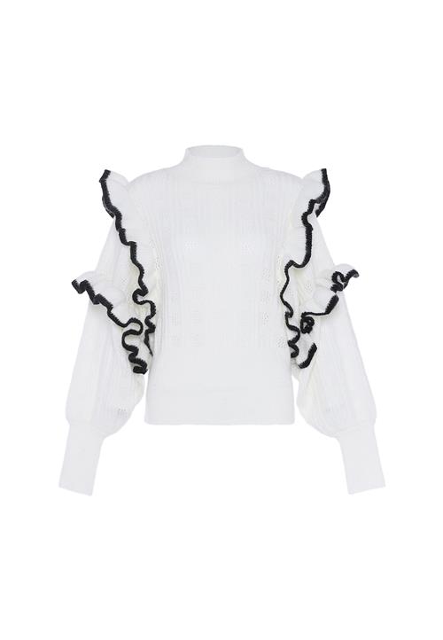 faina Pullover  sort / uldhvid