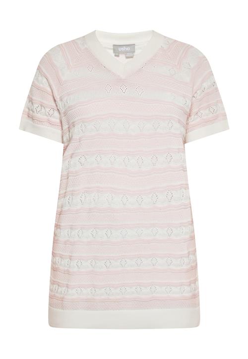 Usha Pullover  lyserød / hvid