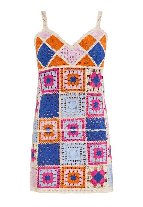 IZIA Sommerkjole  beige / blå / orange / pink / magenta